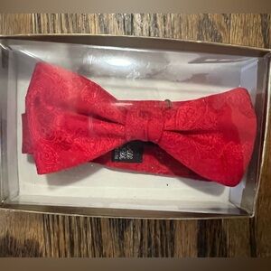 100% SILK BOWTIE RED Paisley Pattern Mens Bow Tie Formal Prom Wedding Tuxedo
